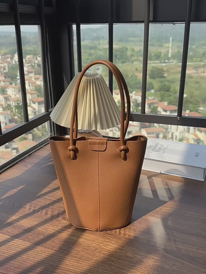 Chic Leather Bucket Bag