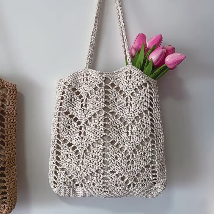 Retro Artsy Cotton Knitted Bag