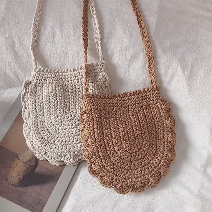 Mini Cotton Knitted Shoulder Bag