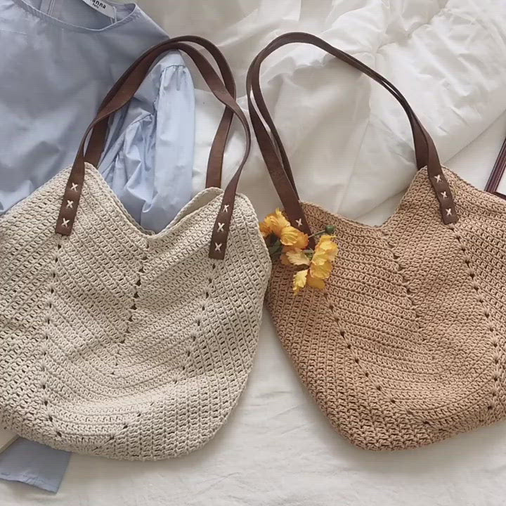Retro Cotton Knitted Shoulder Bag