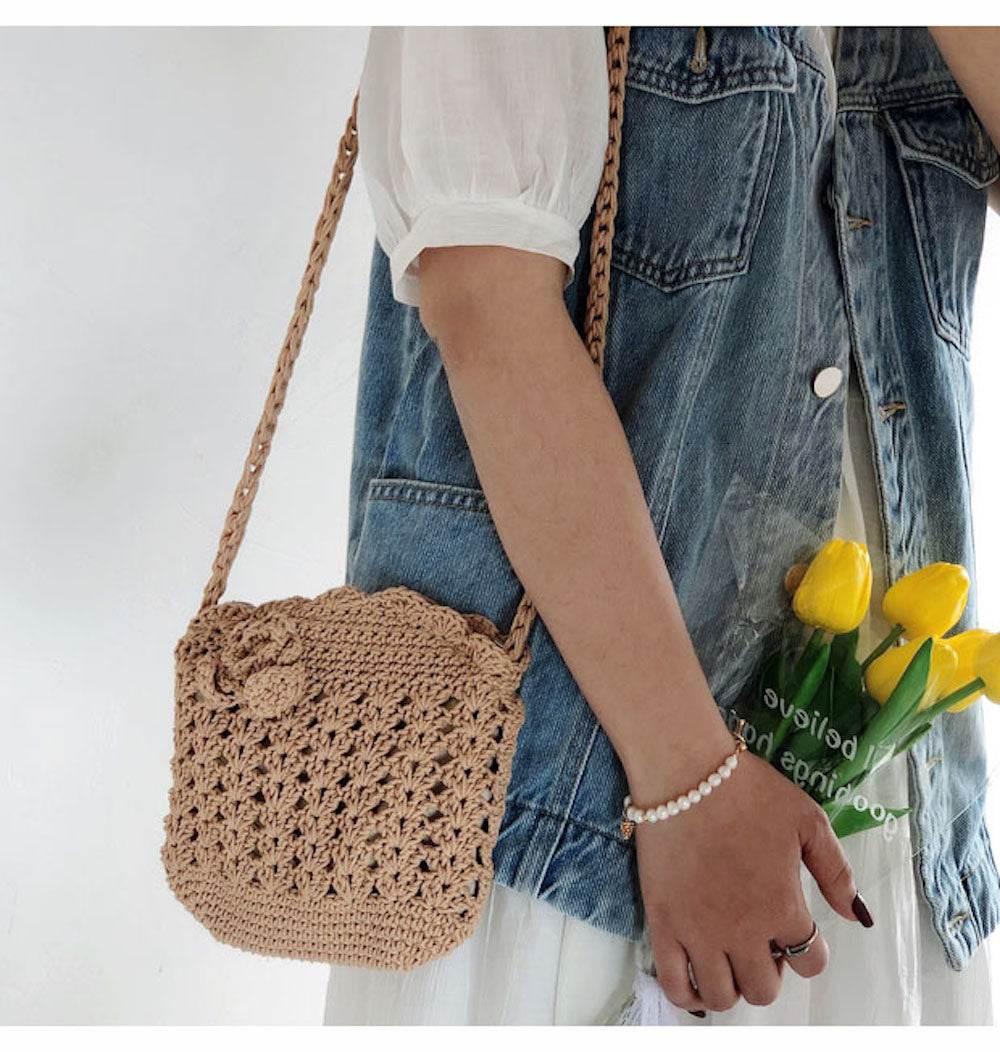 Buy Online High Quality, Unique Handmade Floral Crochet Mini Purse, Hand Woven Crossbody Bag, Cotton Purse, Amigurumi Shoulder Bag, Crossbody Bag - Elena Handbags