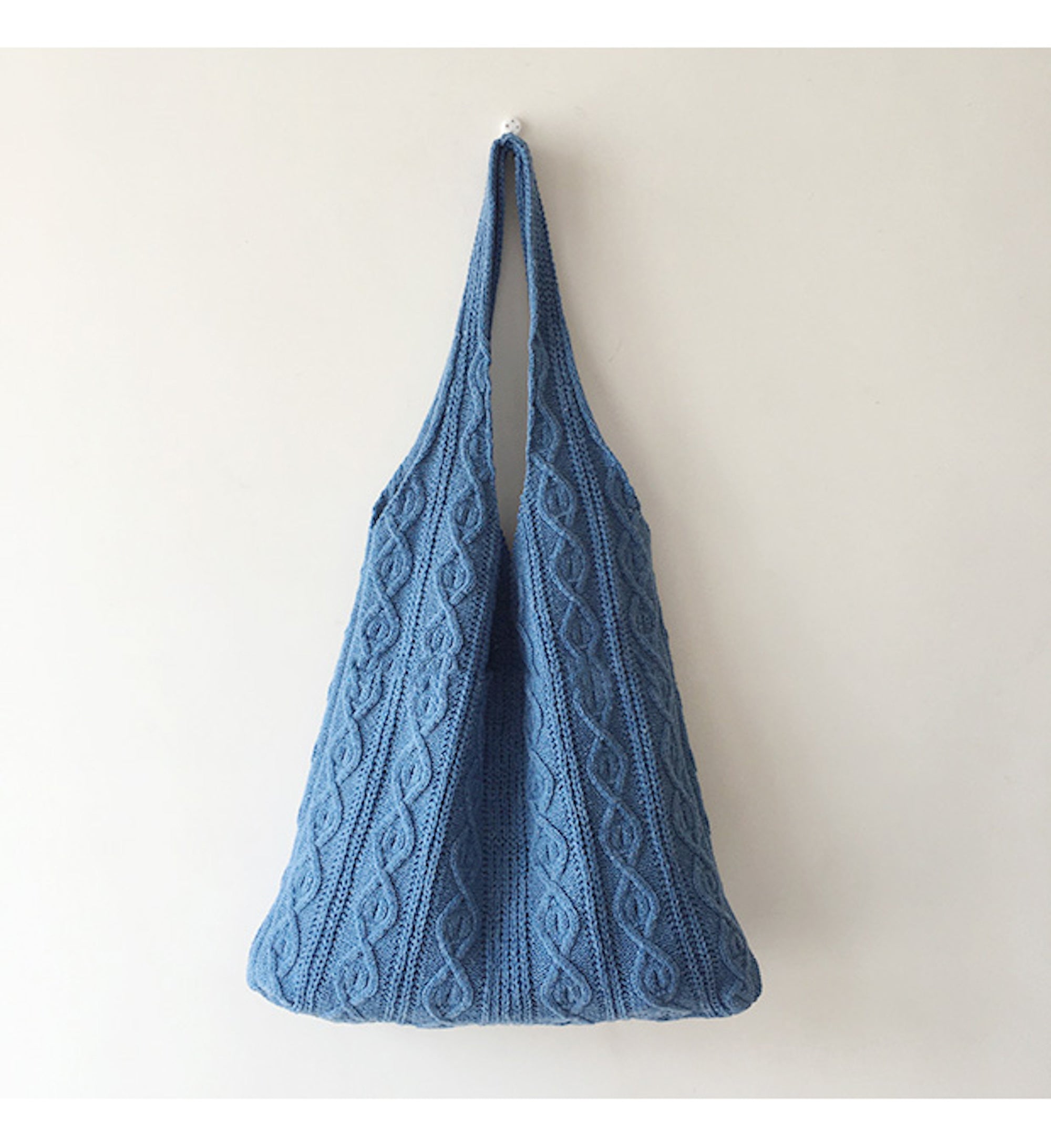 Buy Online High Quality, Unique Handmade Retro Artsy Twist Cotton Knitted Shoulder Bag, Fashion Casual Bag, Handmade Gift for Her, Women's Hand Woven Bag - Elena Handbags