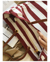 Buy Online Elena Handbags Large Striped Canvas Tote Fashion Shoulder Bag Shopping Bag Work Bag