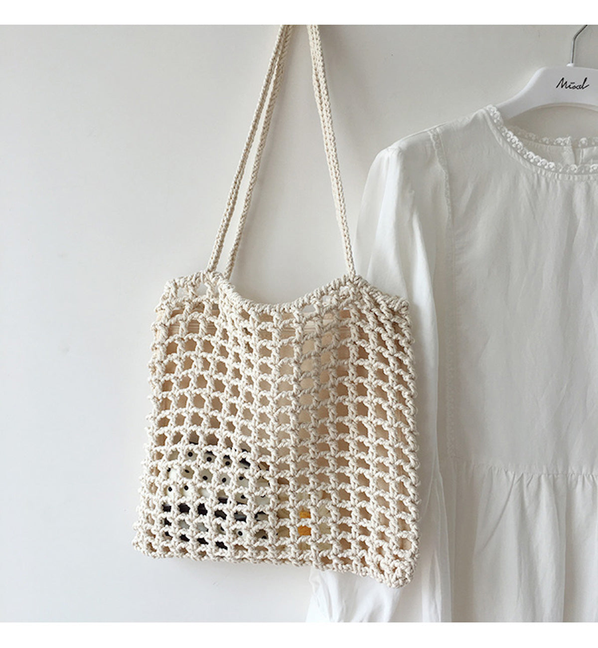 Elena Handbags Lightweight Cotton Knitted Shoulder Bag