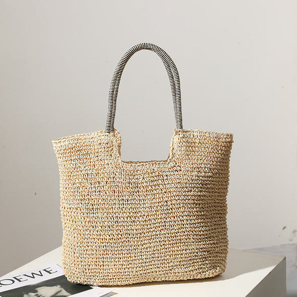 Buy Online High Quality, Unique Handmade Chic Straw Woven Tote Bag, Vintage Vibes, Summer Bag, Everyday Shoulder Bag, Beach Bag - Elena Handbags