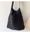 Elena Handbags Cotton Knitted Sweater Shoulder Bag with Leather Strap