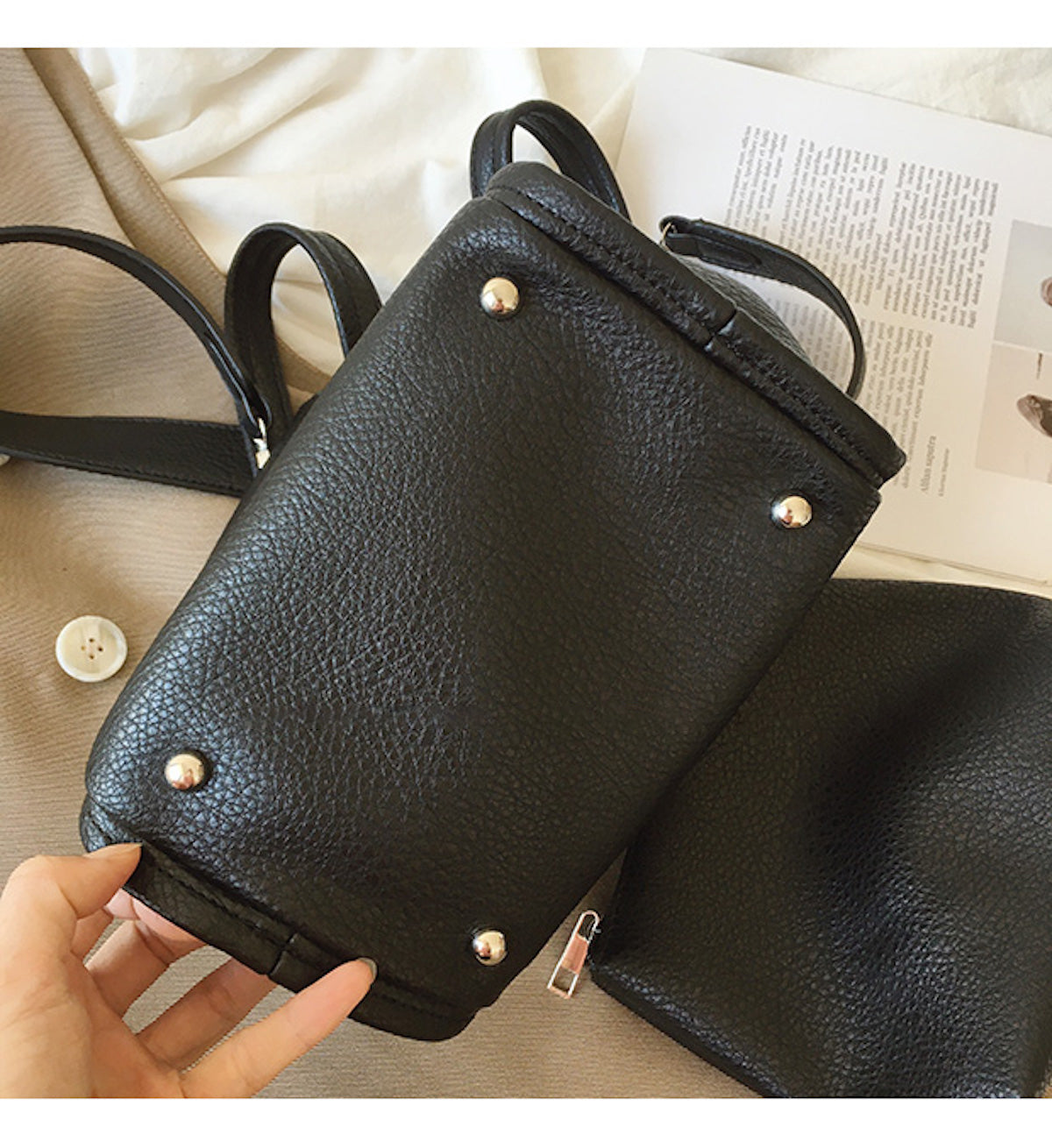 Ultra Soft Leather Bucket Bag