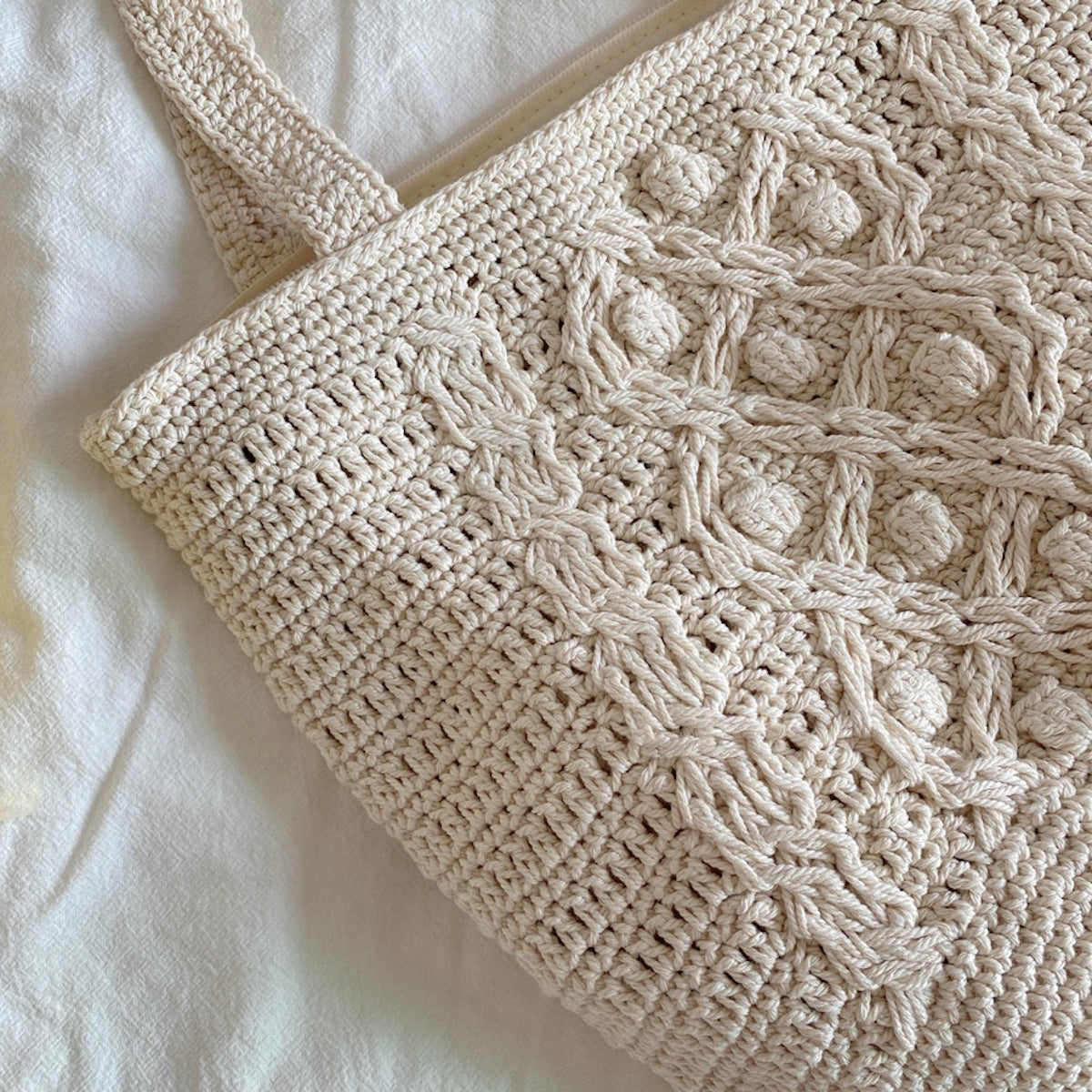 Handmade Cotton Knitted Shoulder Bucket Bag