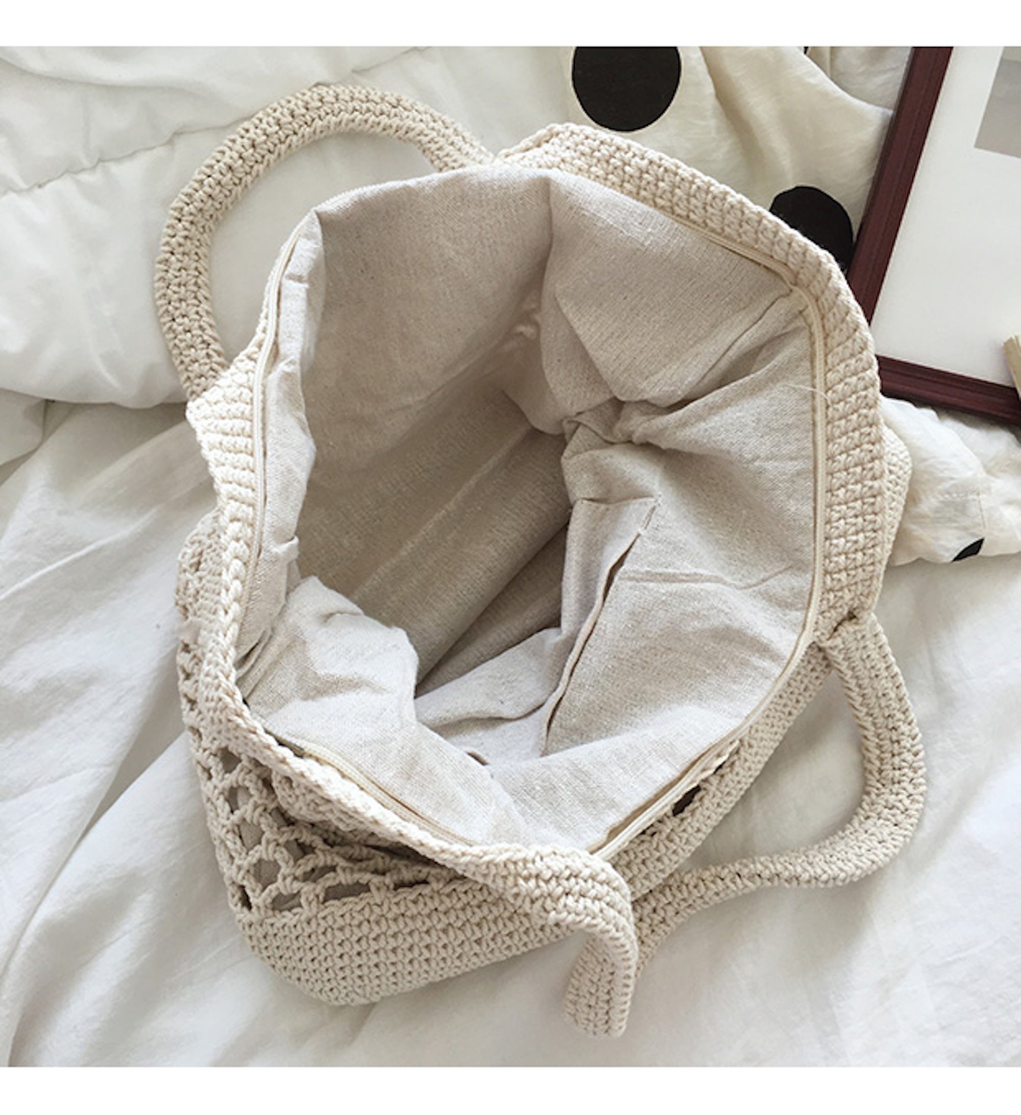 Buy Online High Quality, Unique Handmade Retro Fish Net Cotton Knitted Shoulder Bag, Hand Woven, Fashion Casual Bag, Gift for Her, Women's Woven Bag - Elena Handbags