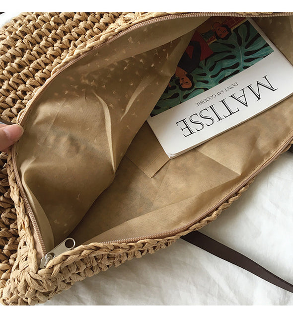 Buy Online High Quality, Unique Handmade Large Straw Woven Tote Bag, Summer Bag, Everyday Shoulder Bag, Beach Bag - Elena Handbags