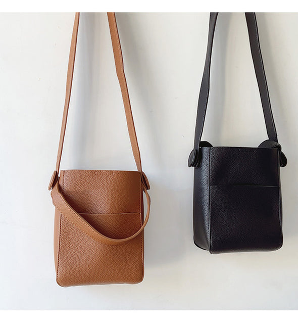 Elena Handbags Simple Leather Camera Sling Bag