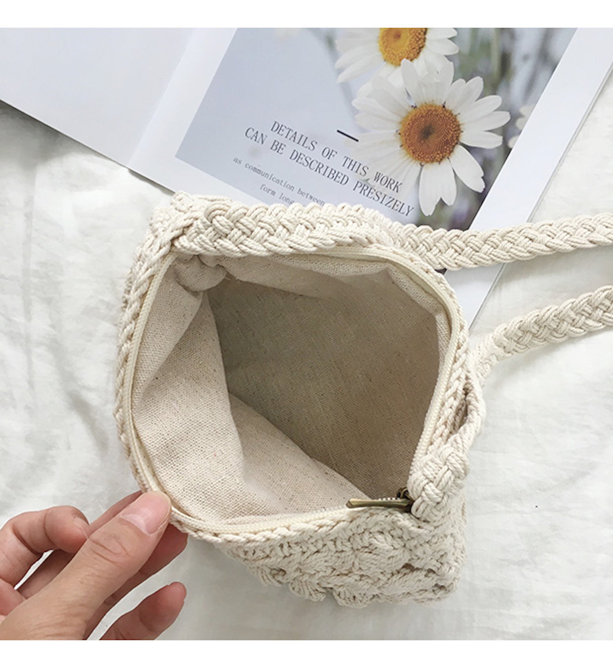 Buy Online High Quality, Unique Handmade Small Boho Cotton Knitted Shoulder Bag, Handmade Crochet Bag, Fashion Casual Bag, Gift for Her, Women's Woven Bag - Elena Handbags
