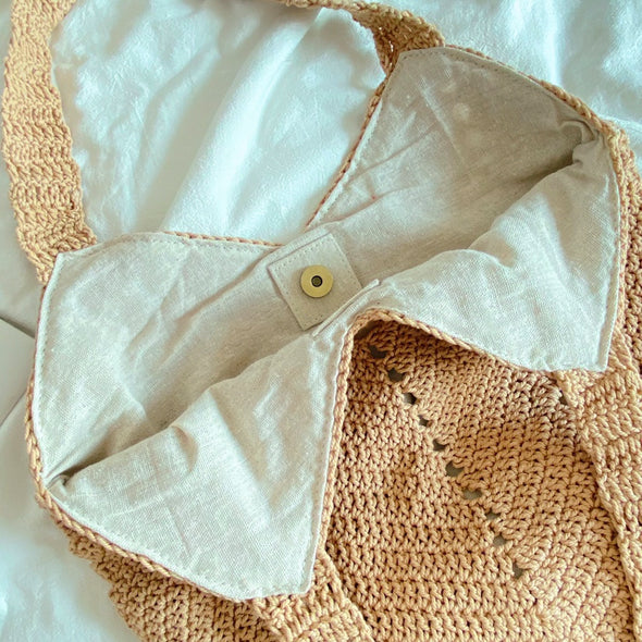 Buy Online Elena Handbags Retro Knitted Shoulder Bag Crochet Cotton Purse