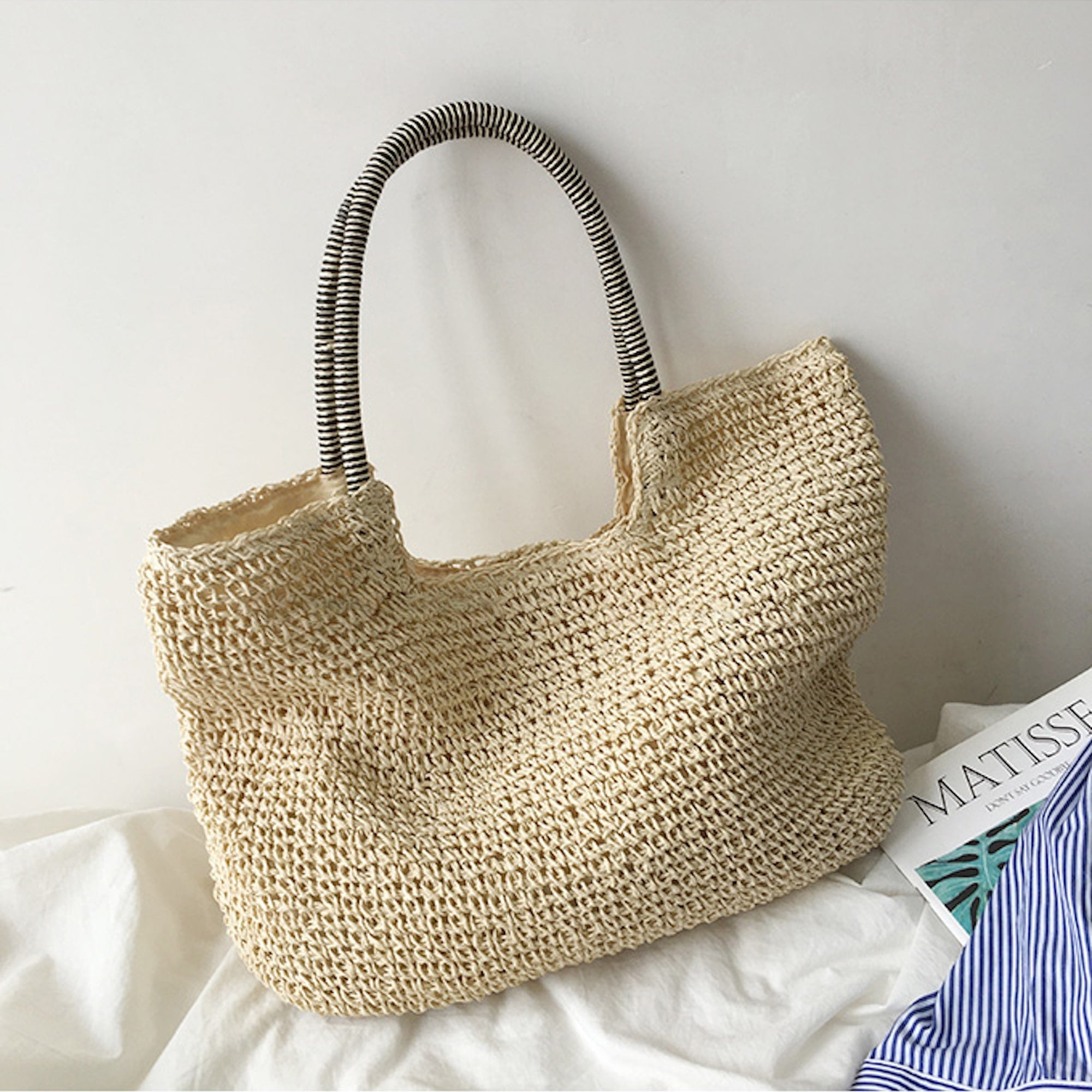 Beach Straw Woven Tote Bag