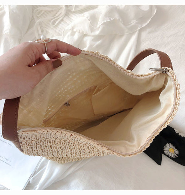 Buy Online High Quality, Unique Handmade Straw Woven Retro Shoulder Bag - Elena Handbags