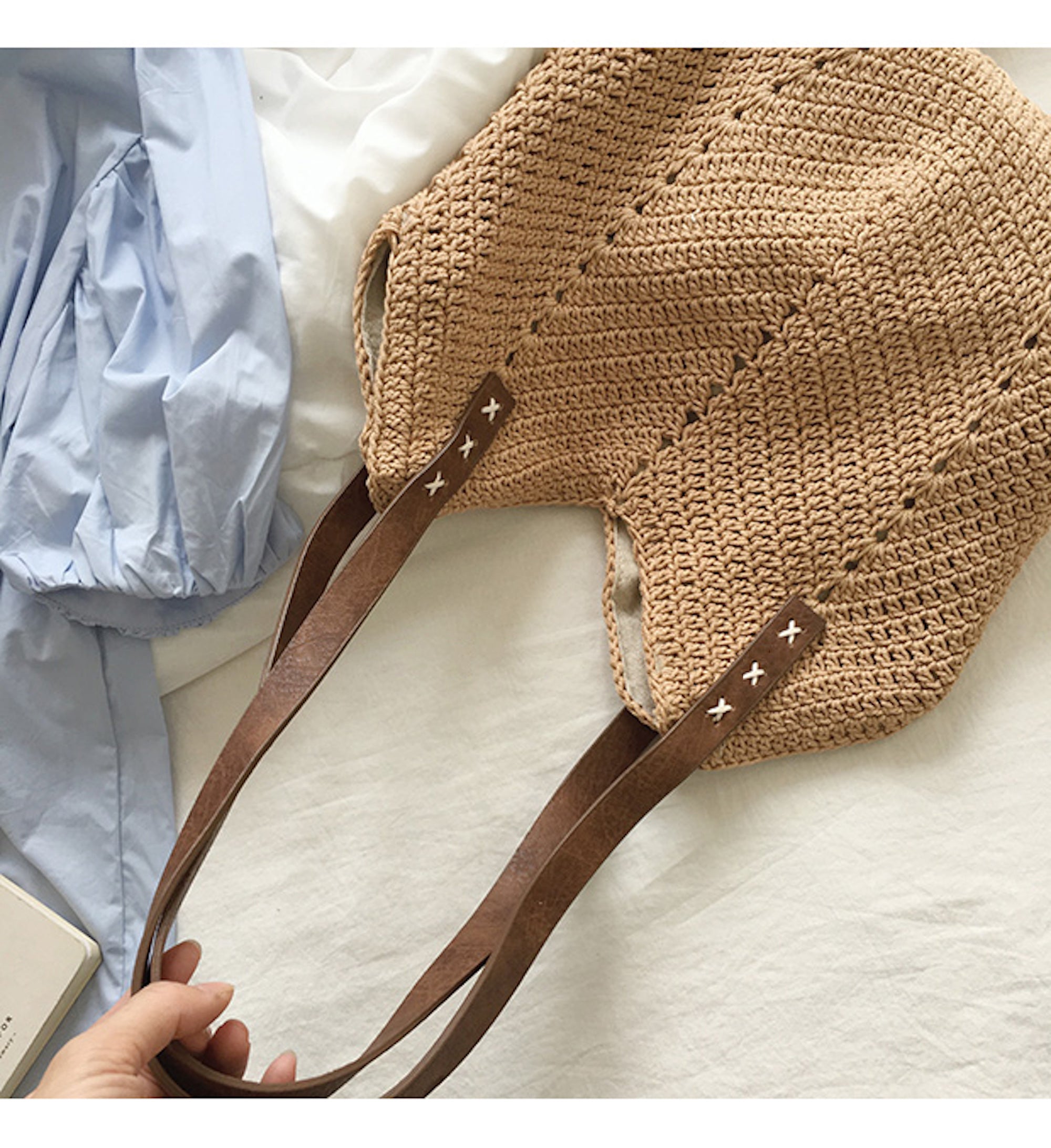 Buy Online High Quality, Unique Handmade Retro Cotton Knitted Shoulder Bag, Hand Woven, Fashion Casual Bag, Gift for Her, Women's Woven Bag - Elena Handbags