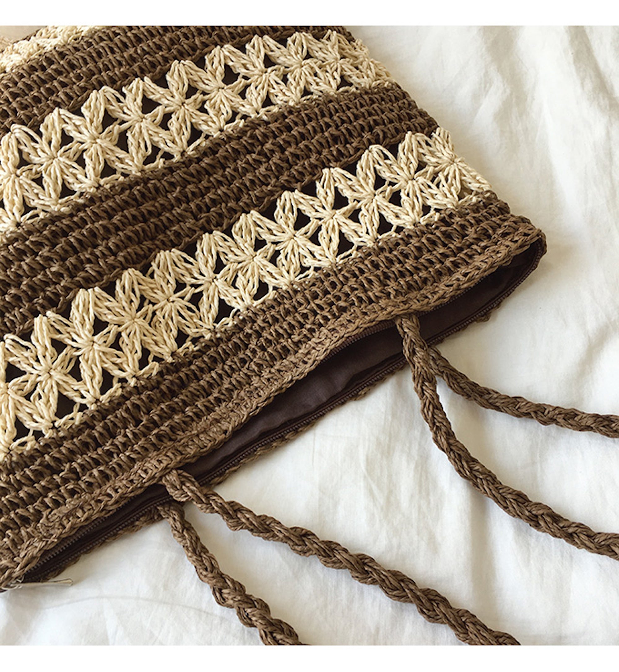 Buy Online High Quality, Unique Handmade 2021 Style Patterned Straw Woven Tote Bag, Retro Vibes, Summer Bag, Everyday Shoulder Bag, Beach Bag - Elena Handbags