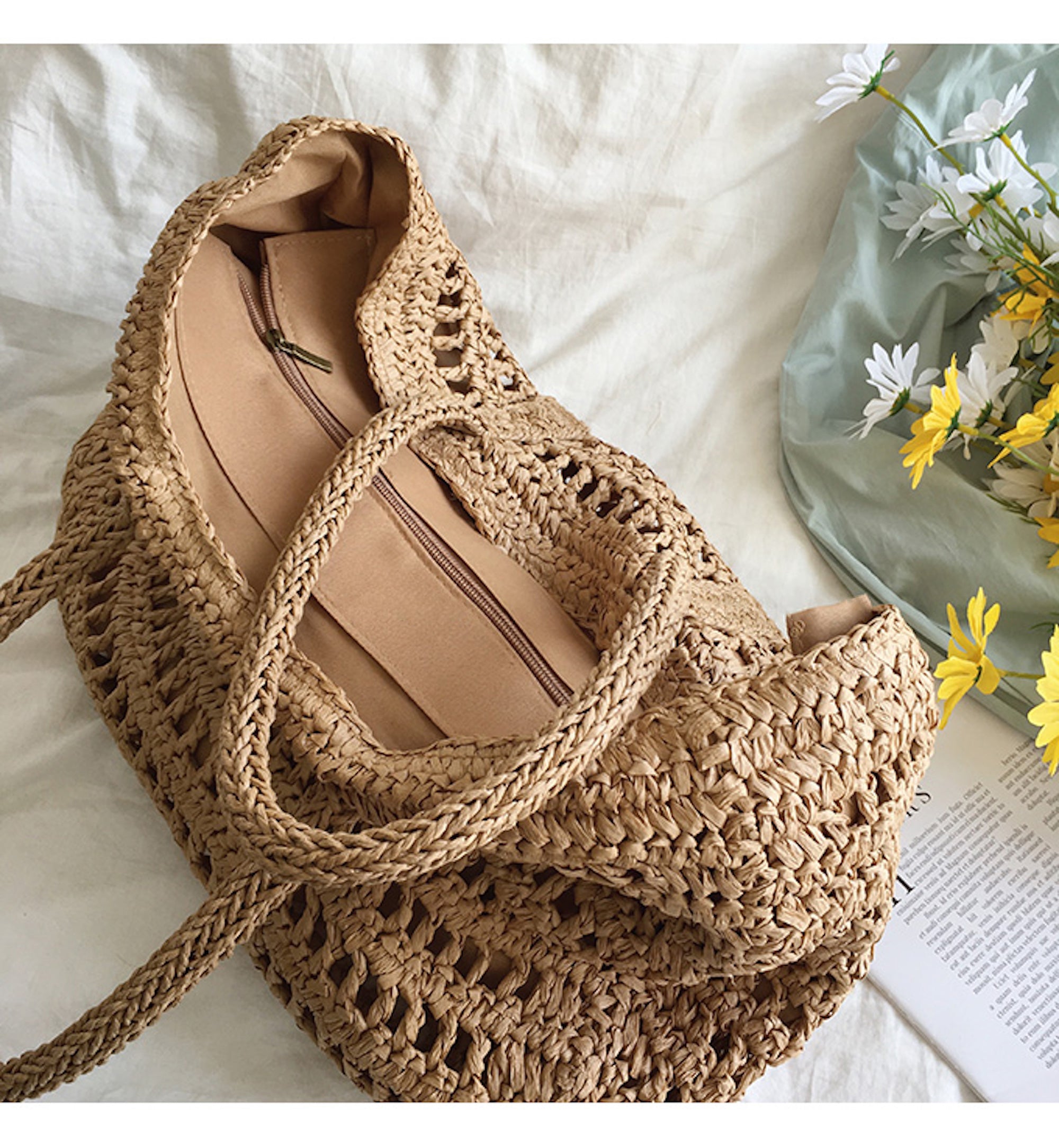 Buy Online High Quality, Unique Handmade Large Fashion Straw Woven Tote Bag, Vintage Vibes, Summer Bag, Everyday Shoulder Bag, Beach Bag - Elena Handbags