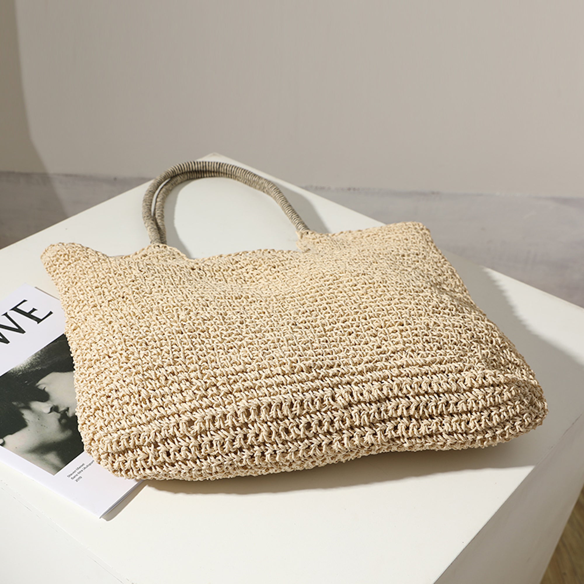 Buy Online High Quality, Unique Handmade Chic Straw Woven Tote Bag, Vintage Vibes, Summer Bag, Everyday Shoulder Bag, Beach Bag - Elena Handbags