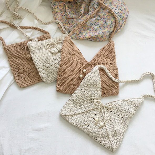 Elena Handbags Handmade Crochet Floral Purse