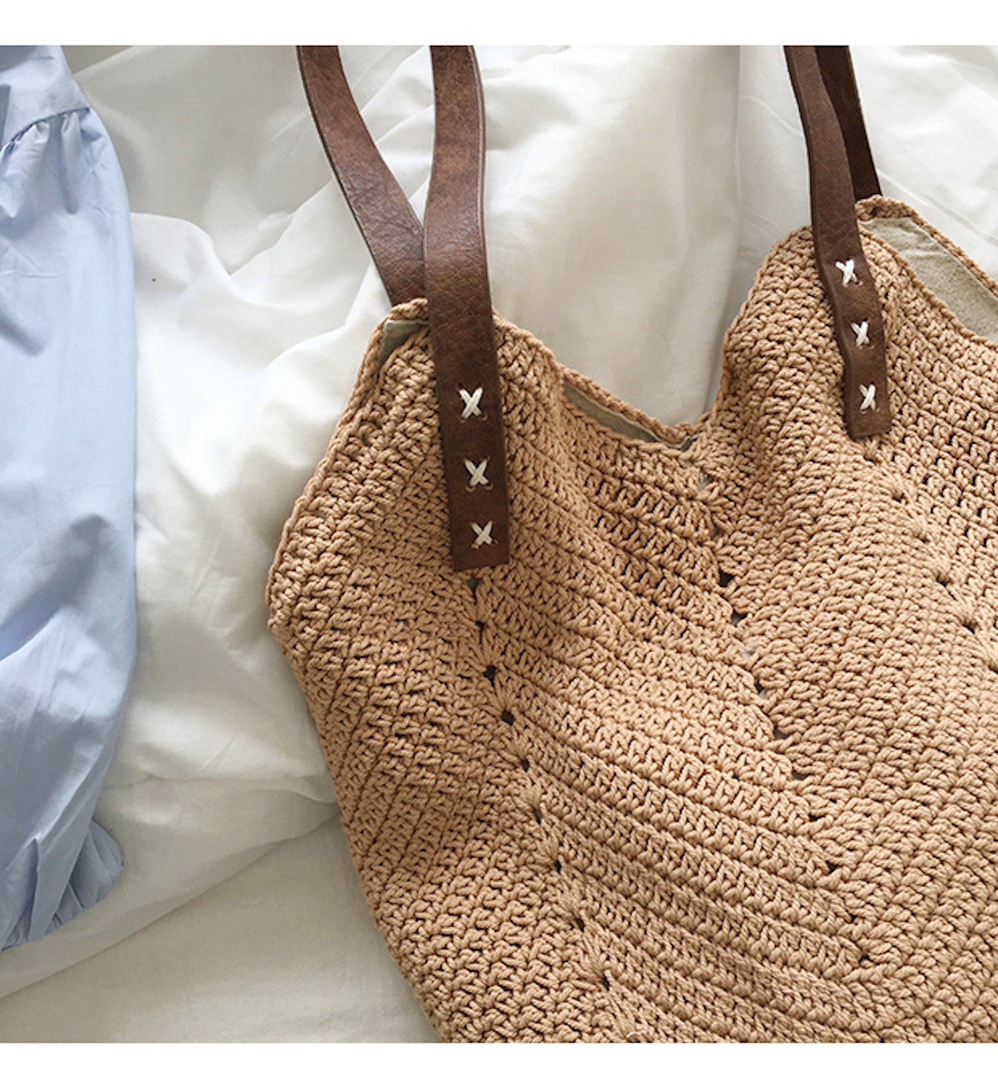 Buy Online High Quality, Unique Handmade Retro Cotton Knitted Shoulder Bag, Hand Woven, Fashion Casual Bag, Gift for Her, Women's Woven Bag - Elena Handbags