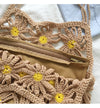 Buy Online High Quality, Unique Handmade Retro Daisy Cotton Knitted Shoulder Bag, Hand Woven, Fashion Casual Bag, Gift for Her, Women's Woven Bag - Elena Handbags