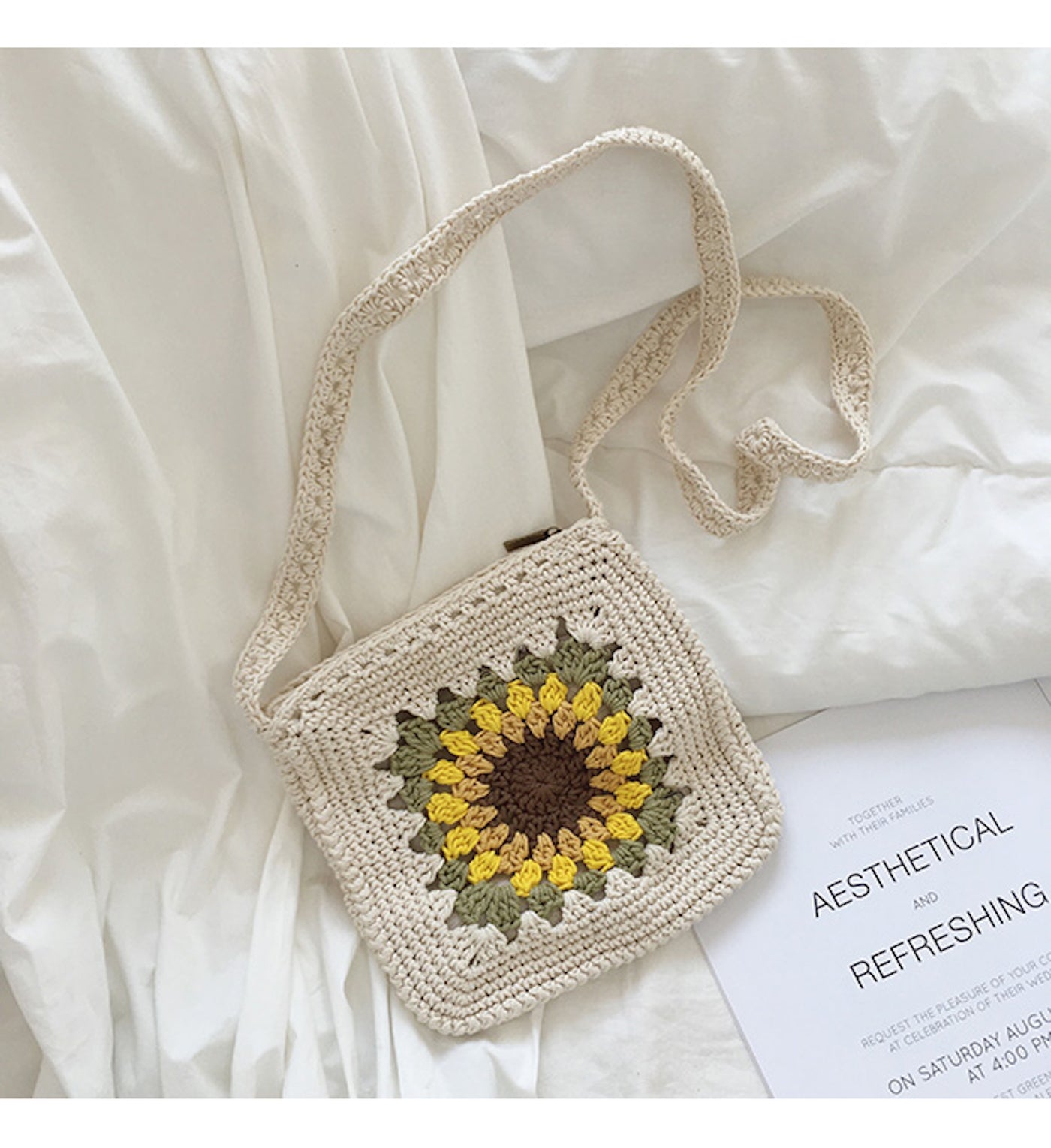 Sunflower and Butterfly Fringe Purse