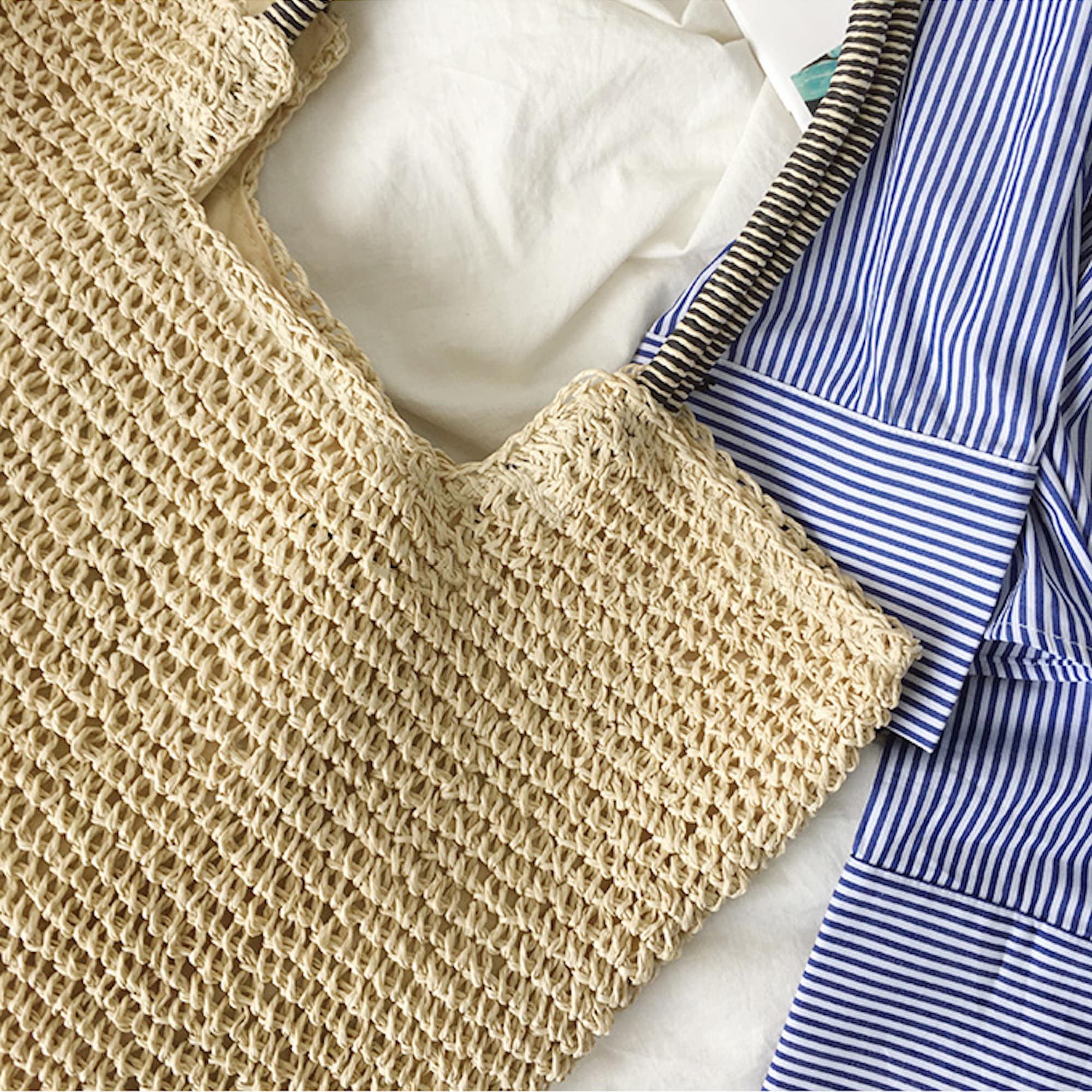Beach Straw Woven Tote Bag