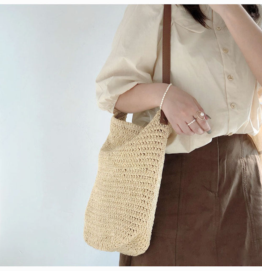 Buy Online High Quality, Unique Handmade Straw Woven Retro Shoulder Bag - Elena Handbags