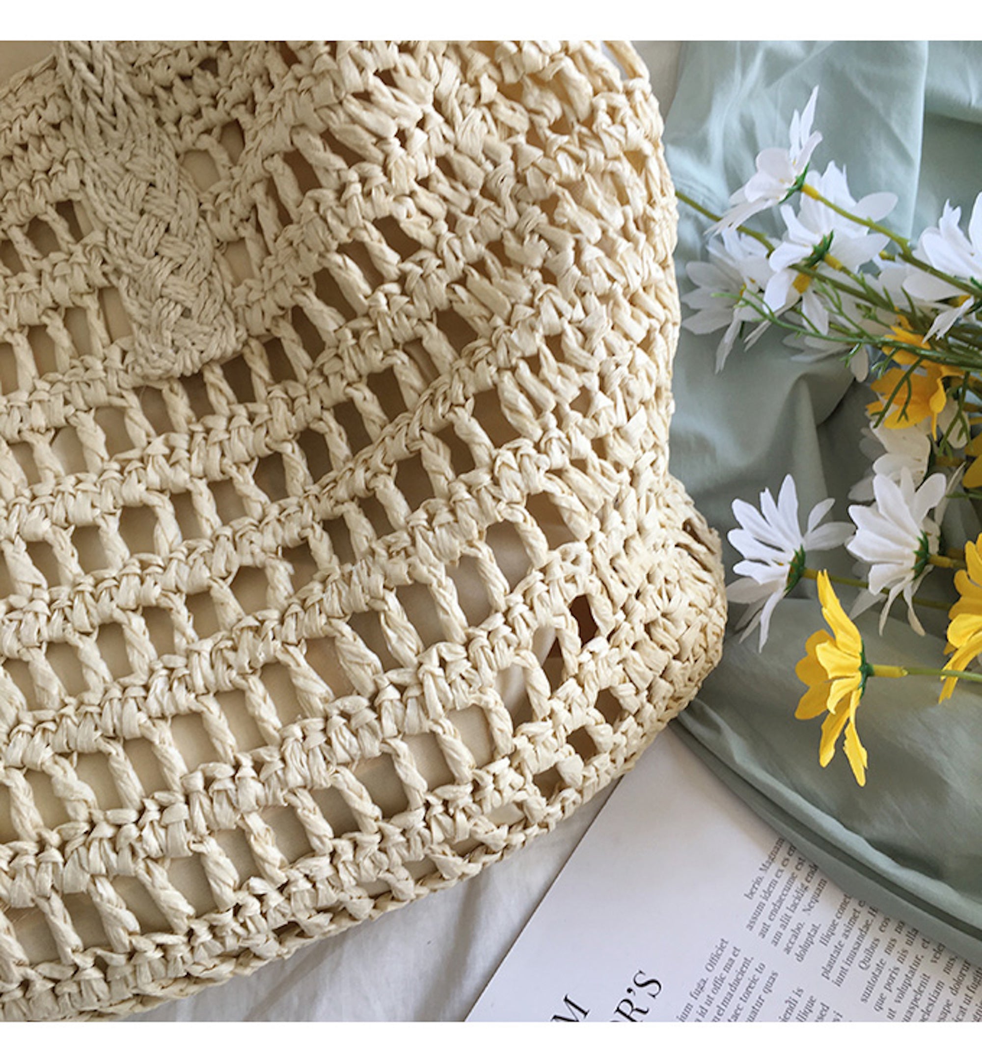 Buy Online High Quality, Unique Handmade Large Fashion Straw Woven Tote Bag, Vintage Vibes, Summer Bag, Everyday Shoulder Bag, Beach Bag - Elena Handbags