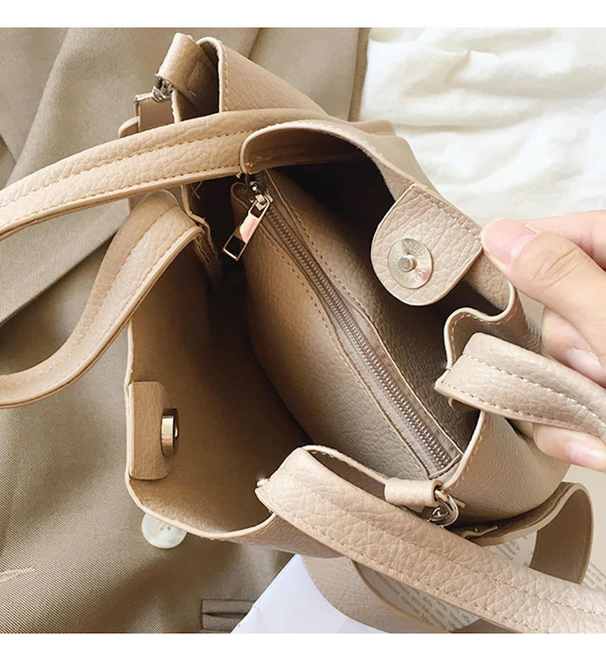 Ultra Soft Leather Bucket Bag