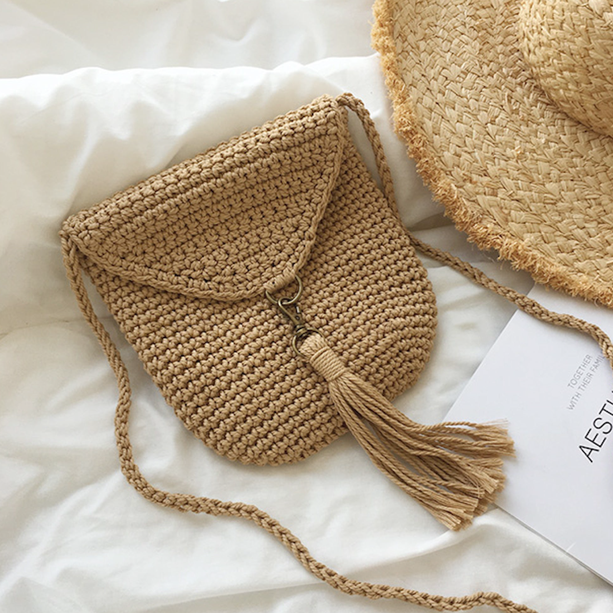 Elena Handbags Handmade Crochet Mini Purse with Tassel