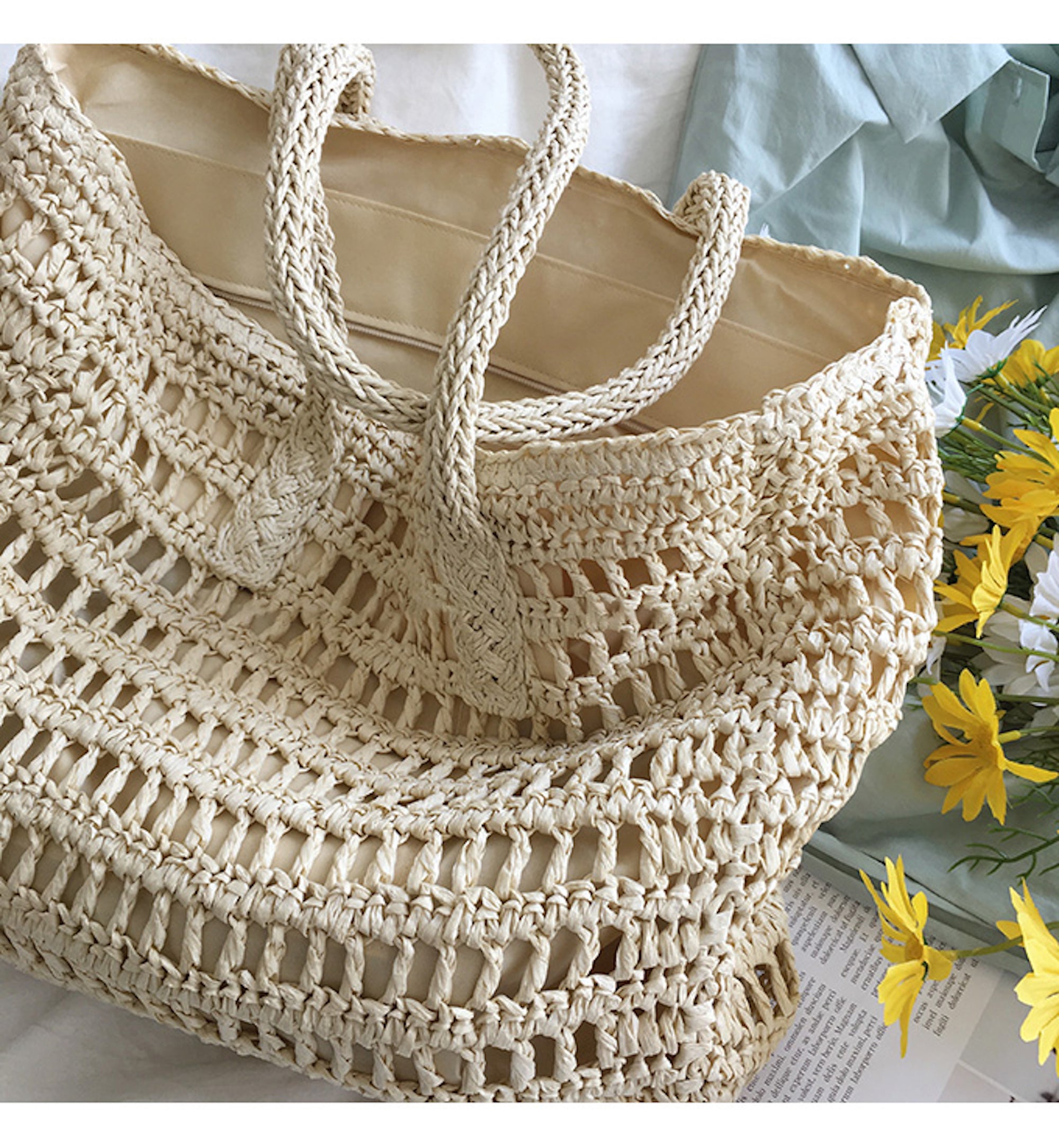 Buy Online High Quality, Unique Handmade Large Fashion Straw Woven Tote Bag, Vintage Vibes, Summer Bag, Everyday Shoulder Bag, Beach Bag - Elena Handbags
