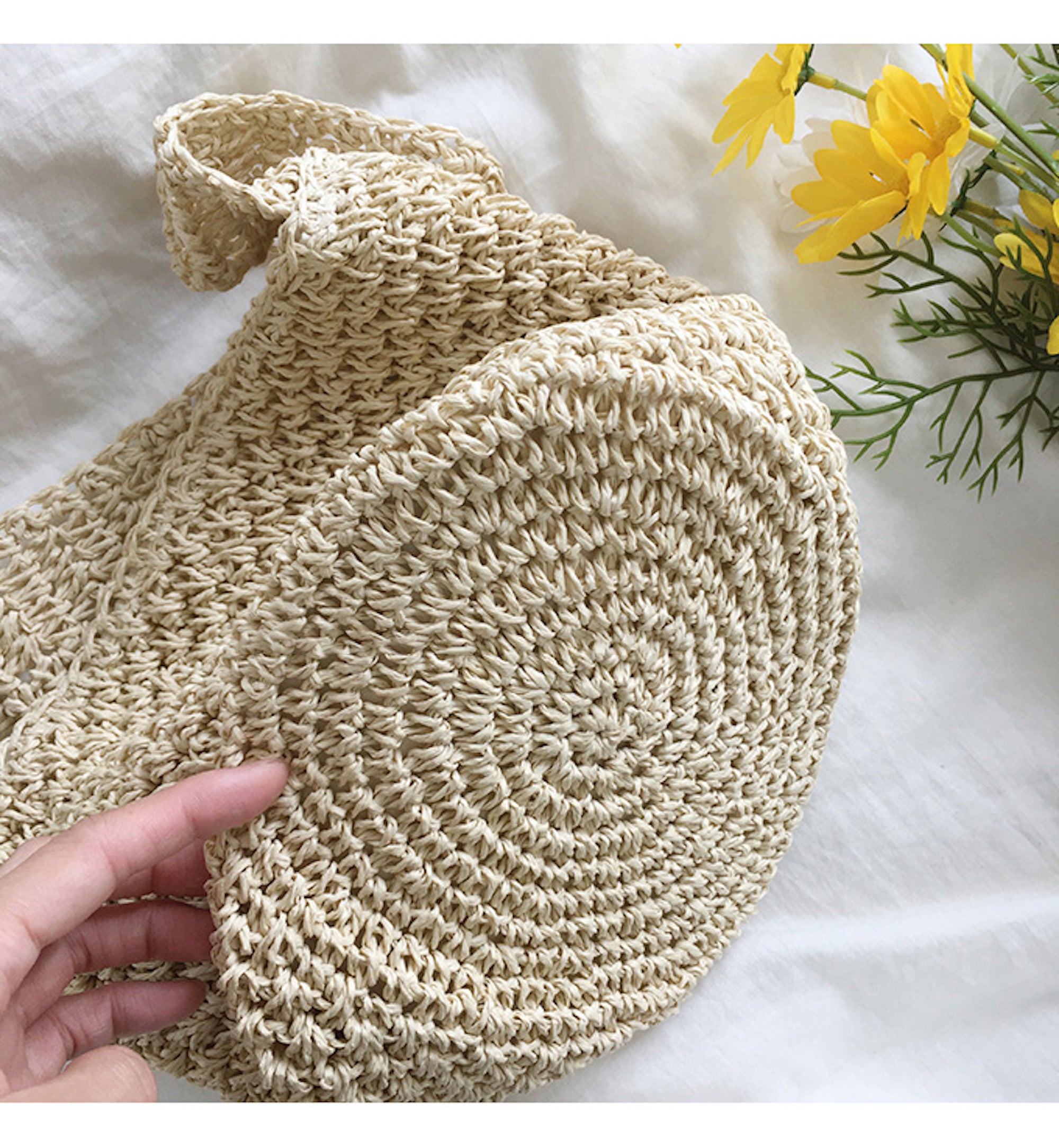 Buy Online High Quality, Unique Handmade Straw Shoulder Bucket Bag, Minimalistic Basket Design, Small Size, Handmade Summer Beach Purse, Raffia Bag - Elena Handbags
