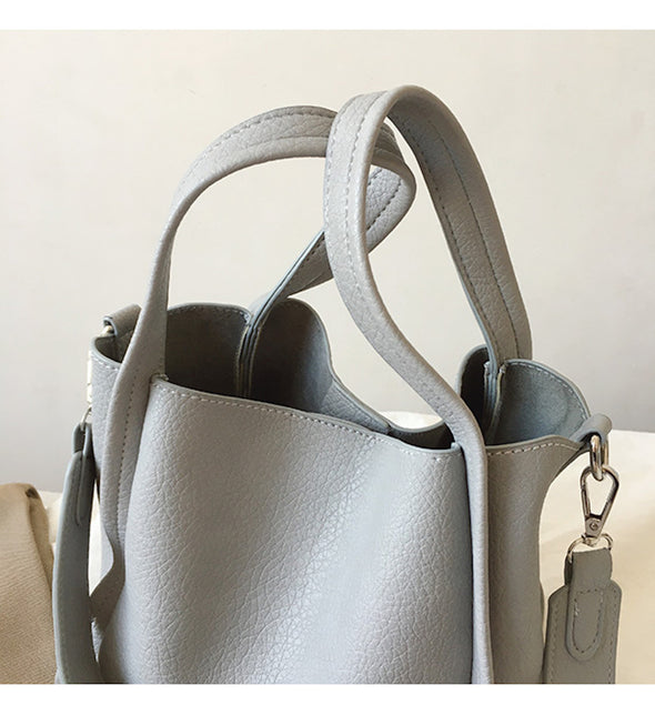 Buy Online Ultra Soft Leather Bucket Bag with Shoulder Strap and Inner Pouch