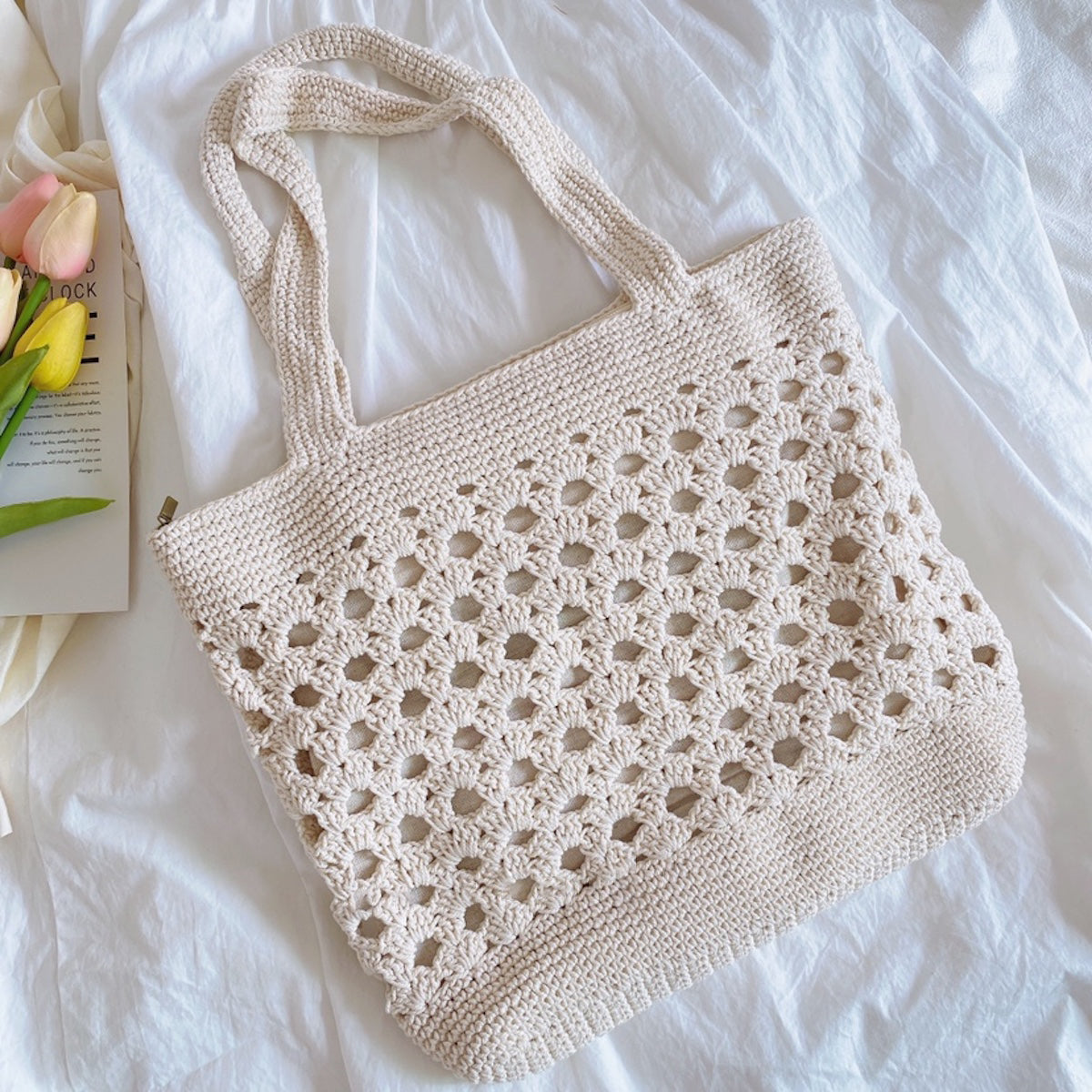 Buy Online Retro Artsy Crochet Tote Bag