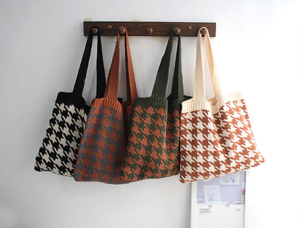 Buy Online Elena Handbags Retro Patterned Knit Bag