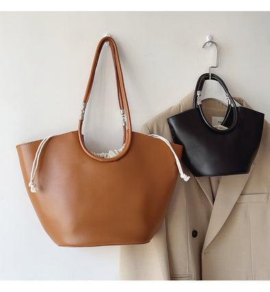 Elena Handbags Retro Leather Minimalistic Work Tote
