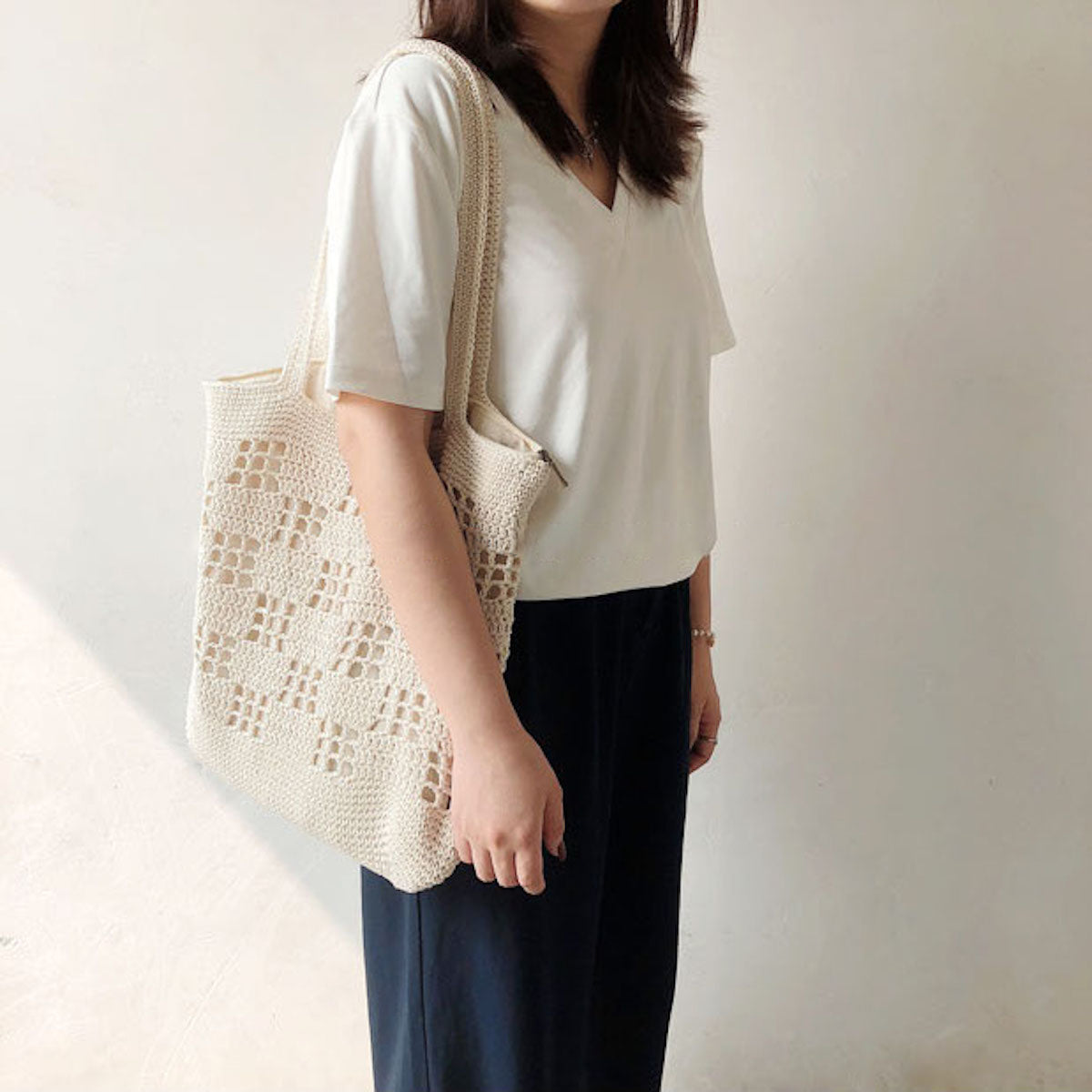 Retro Patterned Tote Bag