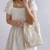 Elena Handbags Soft Floral Cotton Knitted Shoulder Bag