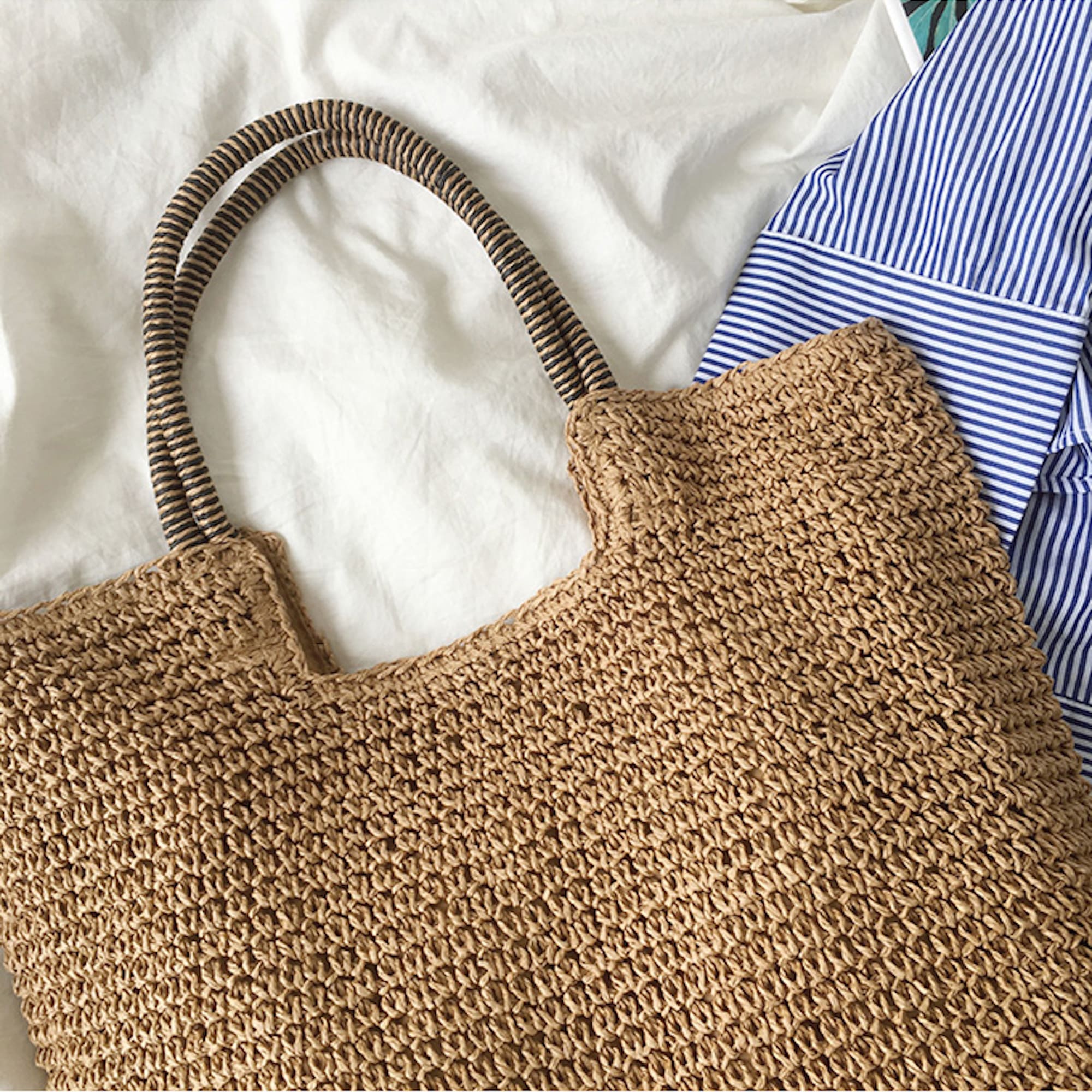 Beach Straw Woven Tote Bag