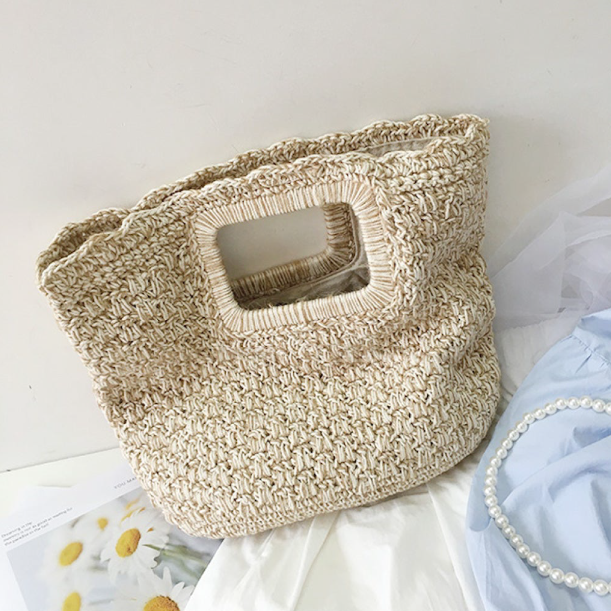 Harajuku Style Cotton Top Handle Tote Bag
