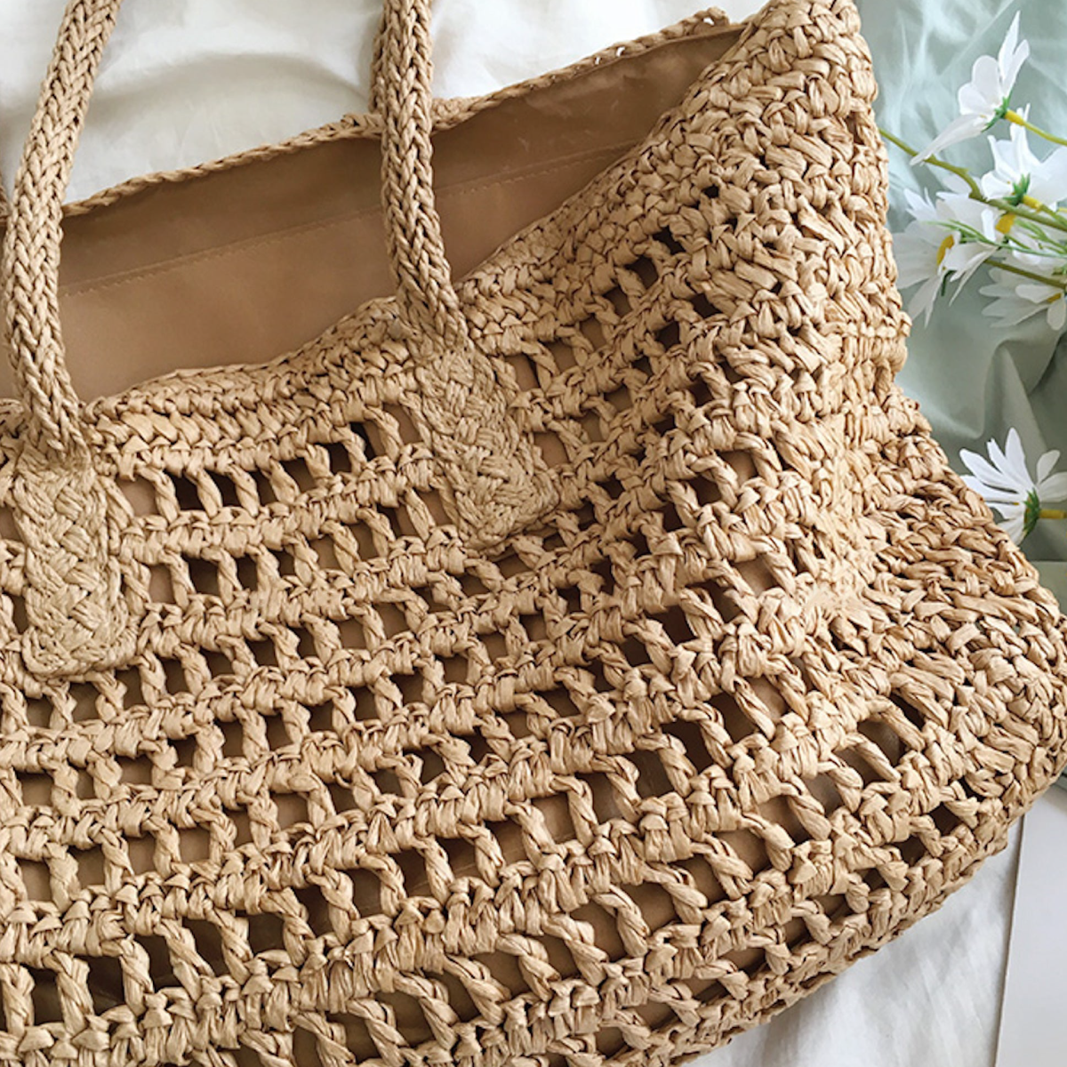 Large Fashion Straw Woven Tote Bag