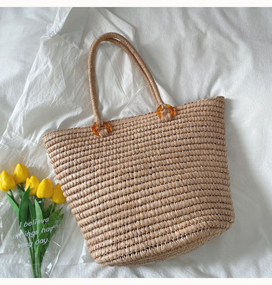 Buy Online Large Straw Tote Bag, Summer Bag, Everyday Shoulder Bag, Beach Bag