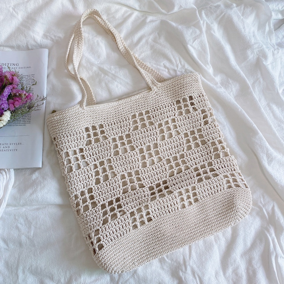 Retro Patterned Tote Bag