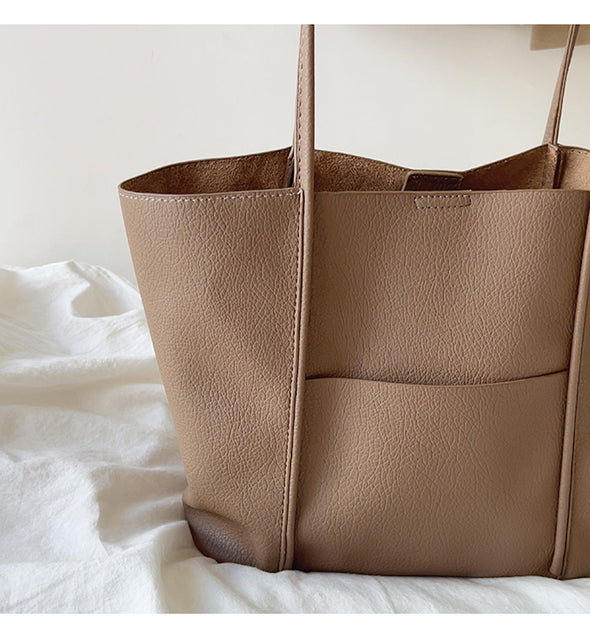 Elena Handbags Medium Shoulder Bag In Soft Pebbled Leather