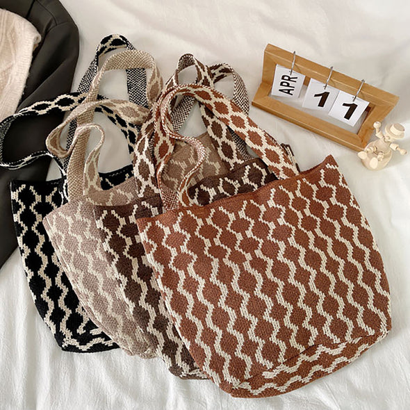 Elena Handbags Patterned Cotton Bag