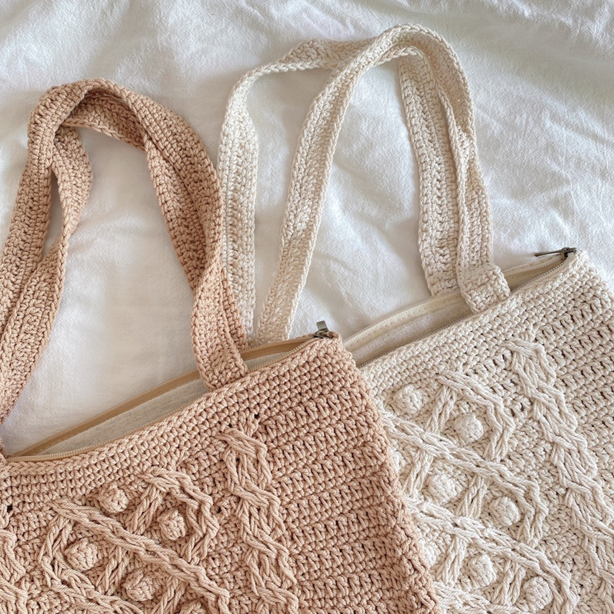Handmade Cotton Knitted Shoulder Bucket Bag