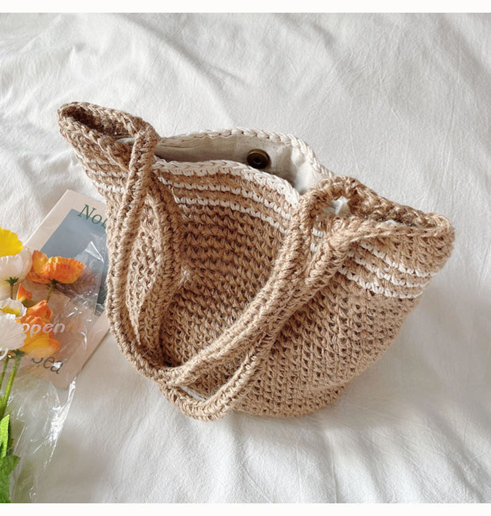 Buy Online High Quality, Unique Handmade Twine Knitted Shoulder Bag, Fashion Casual Tote, Handmade Gift for Her, Women's Hand Woven Bag - Elena Handbags