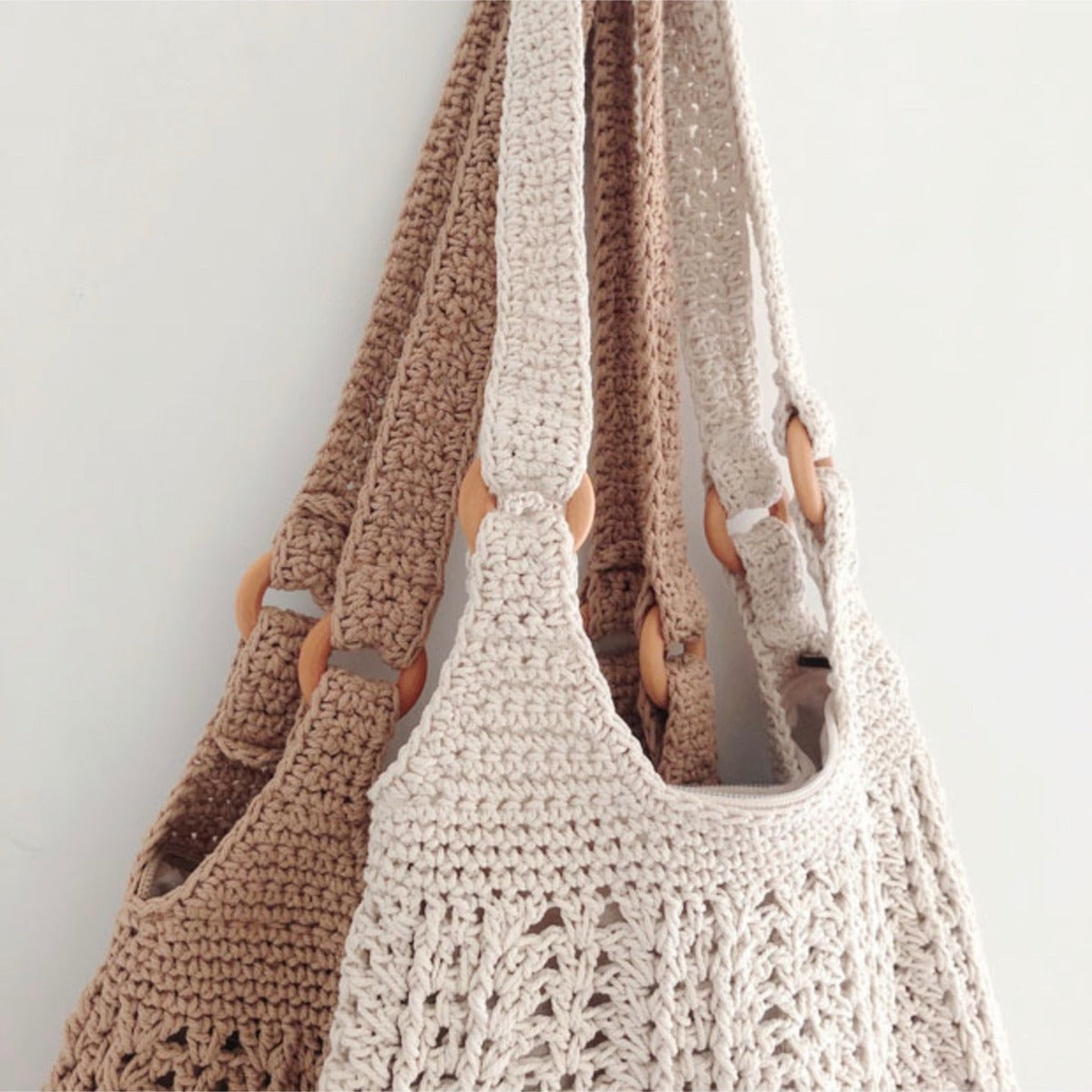 Buy Online High Quality, Unique Handmade Retro Artsy Twist Cotton Knitted Shoulder Bag, Hand Woven, Fashion Casual Bag, Gift for Her, Women's Woven Bag - Elena Handbags